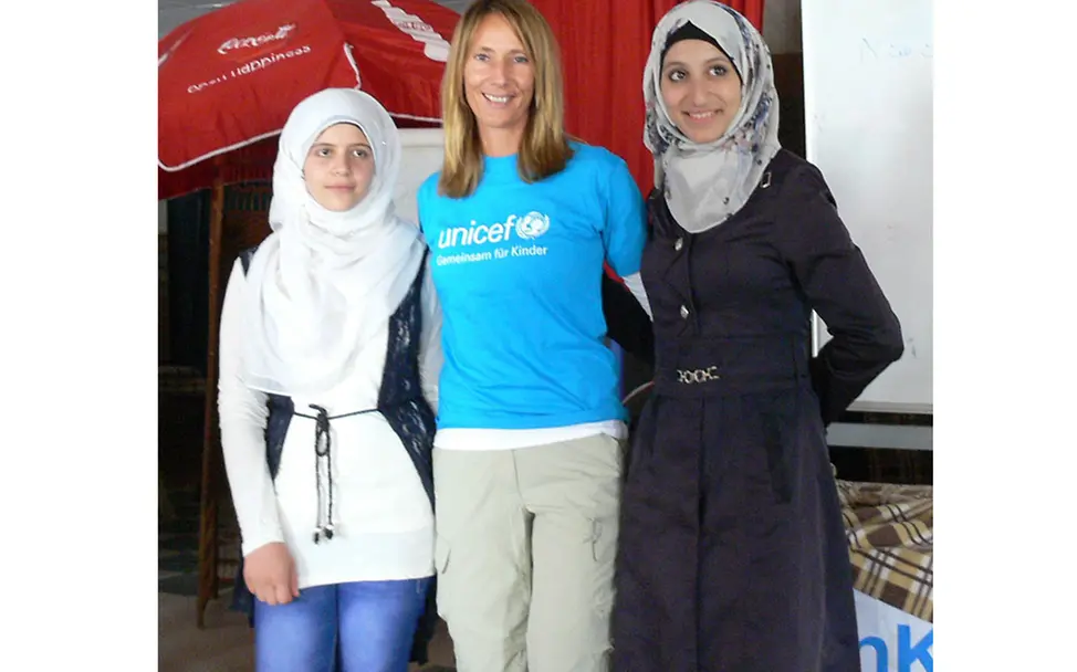 Projektreise Jordanien: Michaela, Malak und Waed | © UNICEF/Frank Jonat Projektreise Jordanien: Michaela, Malak und Waed