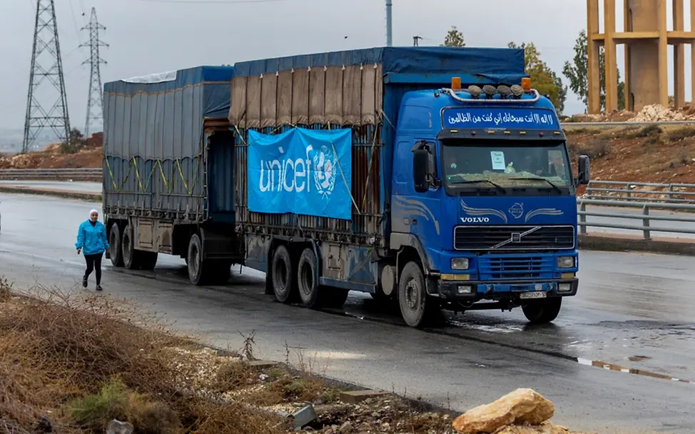 Ein UNICEF-Transporter in Syrien im November 2022. | © UNICEFJanji UNICEF LKW Syrien UN0745352