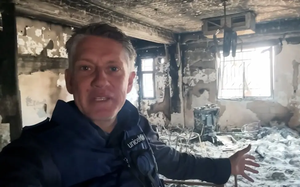 James Elder in Gaza | Still from UNICEF Video UNI540828 Gaza Hunger