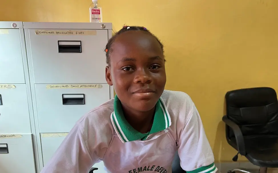 West Point, Adolescents Resource Center, Porträt von Sampsonette (11) | © UNICEF/UNI560665/Bücker West Point, Adolescents Resource Center, Porträt von Sampsonette (11).