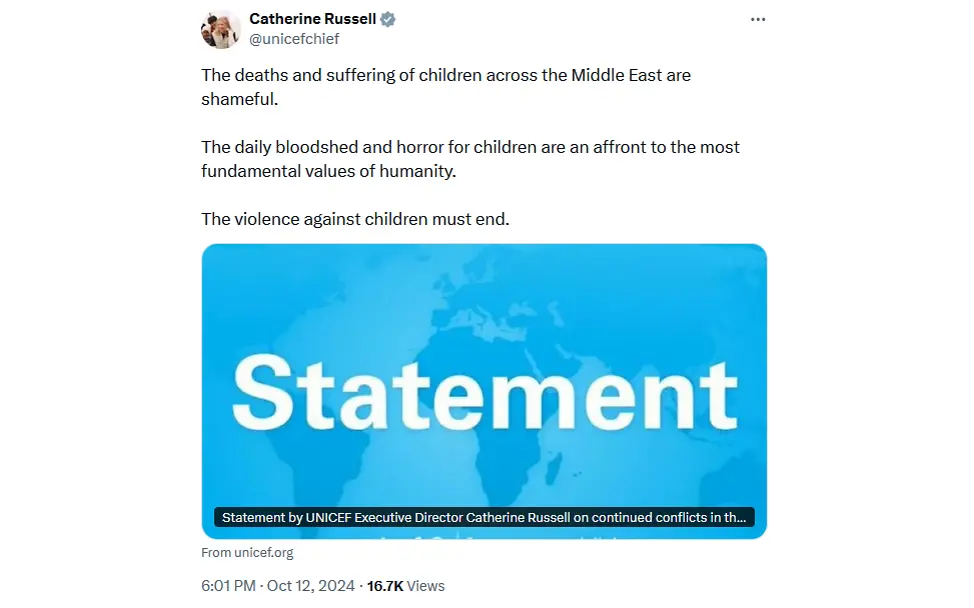 Statement Catherine Russell Tweet ED_Nahost