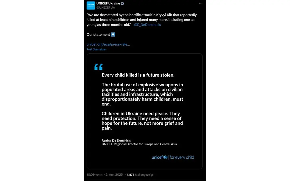 Tweet UNICEF Ukraine