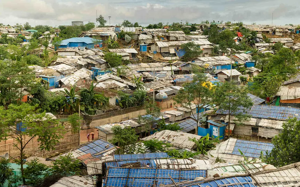 Rohingya Flüchtlingslager: Vogelperspektive auf das Camp. 