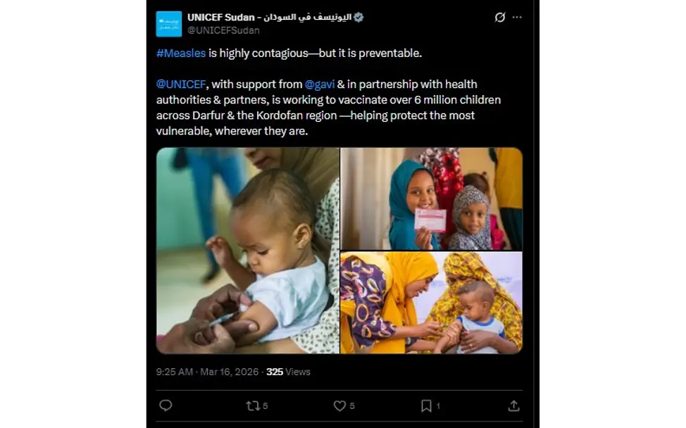 Post von UNICEF Sudan
