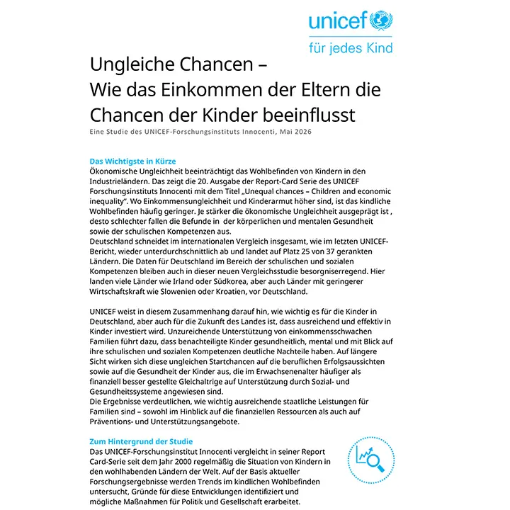 Zusammenfassung und Empfehlungen für kindliches Wohlbefinden Zusammenfassung und Empfehlungen für kindliches Wohlbefinden