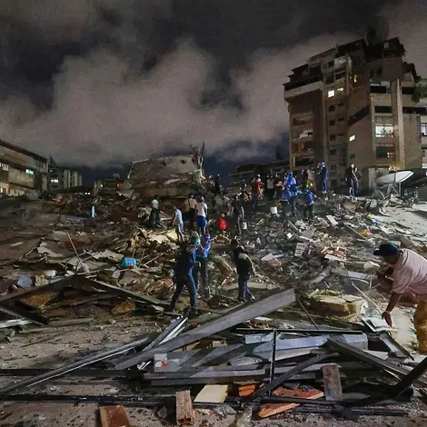 Zerstörte Häuser in Venezuela