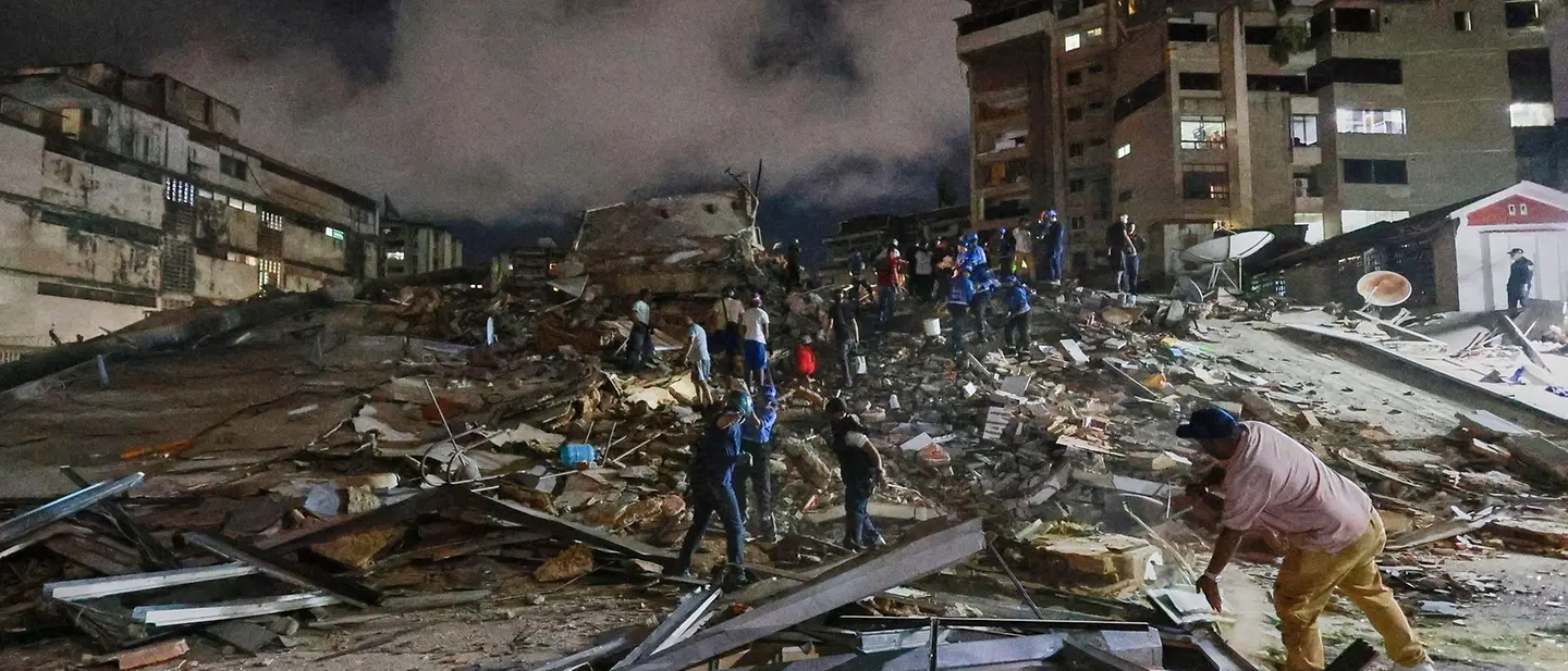 Zerstörte Häuser in Venezuela
